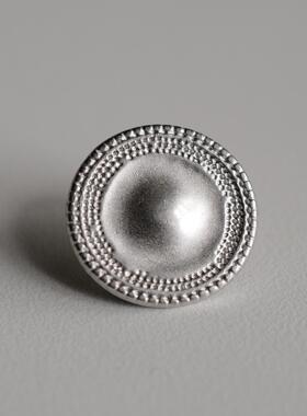 23mm1颗价英国Textile Garden纹理外圈中心微凸银色金属纽扣