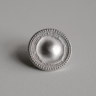 23mm1颗价英国Textile Garden纹理外圈中心微凸银色金属纽扣