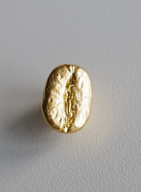 8mm宽11mm长1颗价英国Textile Garden金色咖啡豆ABS材质纽扣