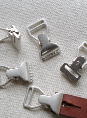 内径10mm 24x13mm带子环1个价德国Jim金属哑光银色工牌夹弹性夹扣