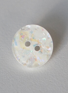 15mm 一颗价格英国Textile Garden暖白色闪亮涤纶纽扣