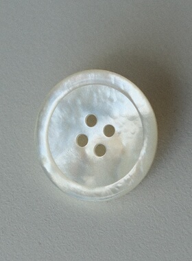 23mm一颗价英国Textile Garden奶油白色MOP珍珠母贝凸边纽扣