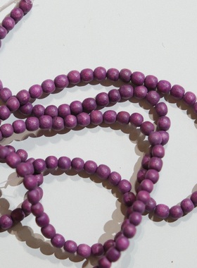 约5mm 10颗一组价 德国JIM暗紫色染色迷你木质串珠