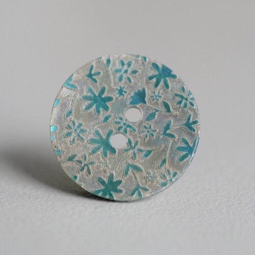 贝壳浪漫松石蓝凸纹纽扣