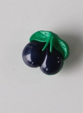 13mmx12mm一颗价 法国1950年代深蓝色樱桃造型童趣纽扣