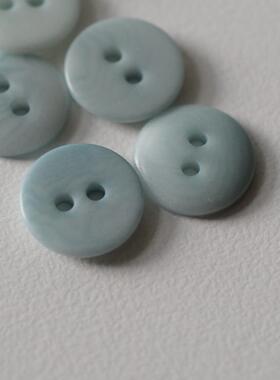 11mm1颗价格英国Textile Garden象牙棕榈简洁水粉蓝纽扣