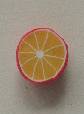 绝版15mm一颗价德国JIM红色果皮黄色橘子切片水果造型串珠