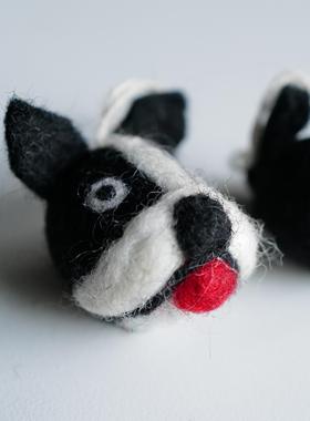 大约30mm宽一个价长德国JIM红色舌头BINGO梗犬造型羊毛毡挂件吊饰