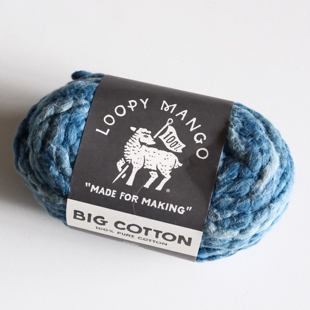 INDIGO色仅1团LOOPY MANGO  Big Cotton靛蓝染丝滑轻柔棉线