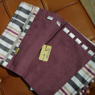 美国Della Q编织发烧友一目了然的环形针分号悬挂袋亚麻暗红色