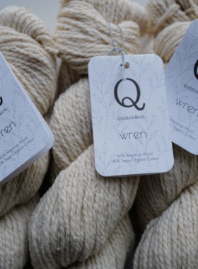 Salado色lot003Wren粗犷优雅毛纺2股DK粗羊毛有机棉春秋季夹花线