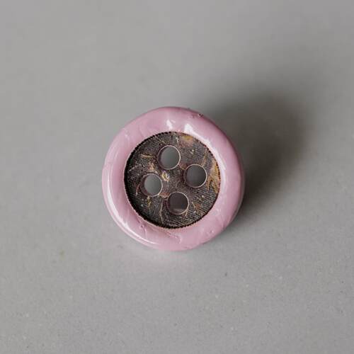 典雅油画颜料感粉色凸边椰壳纽扣