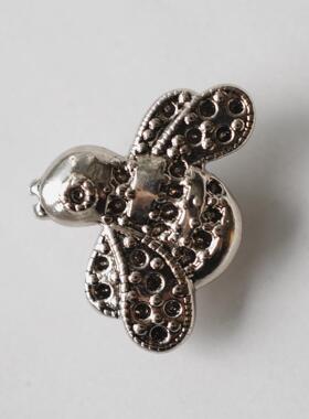 27mmx21mm一颗价 德国DILL银色光亮金属蜜蜂纽扣