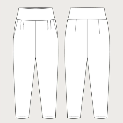 非成品无布瑞典ASSEMBLYLINE PLEATED褶饰西裤裁剪纸样