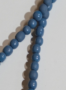 约5mm 10颗一组价 德国JIM灰蓝色染色迷你木质串珠