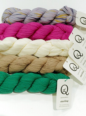 50克200米美国Quince Starling不可抗拒的柔软耐水洗羊毛聚酰胺线
