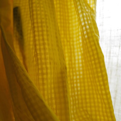 非常亮黄百日菊印度棉布