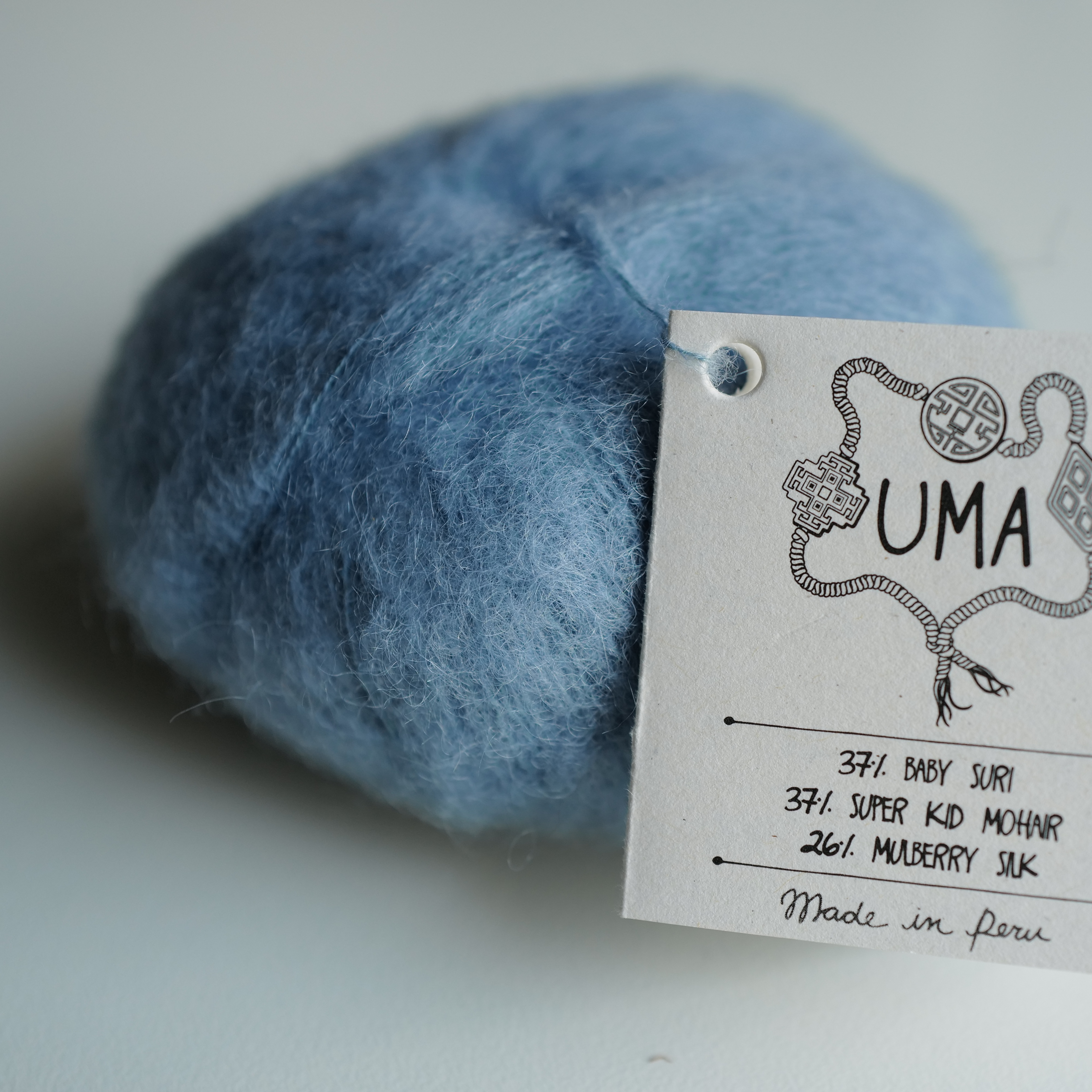 Blue mosque色25g210米1团价UMA丝质小羊驼马海桑蚕丝线秘鲁AMANO