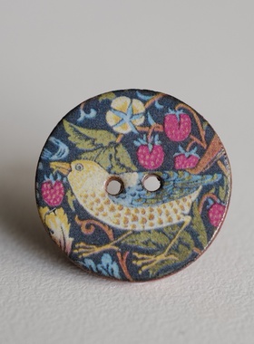 22mm一颗价英国康沃尔STOCKWELL手工陶瓷纽扣威廉莫里斯草莓小偷