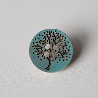 英国TextileGarden松石绿树纽扣