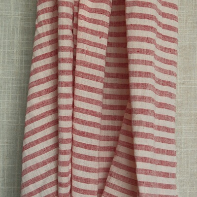 田园风脏红条纹棉布116cm宽