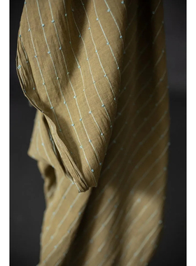 10cm长价112cm宽英国Merchant and mil草绿底罗勒蓝线圈棉布