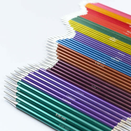 KnitPro Zing 15cm/20cm 双头直针进口多彩铝制棒针直针 编织工具