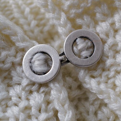 圆形旧银色金属搭扣一对