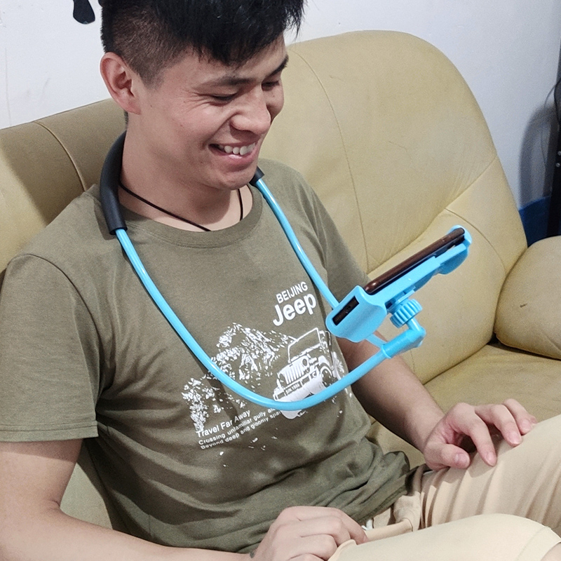 挂脖通用加长直播床头手机支架