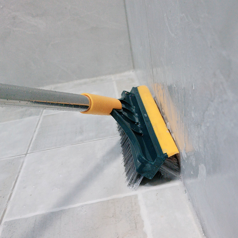 新款三合一硬毛地刷墙边墙角凹槽缝隙刷玻璃刮水板厕所地砖瓷砖刷
