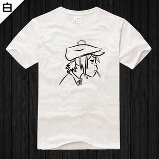 Gorillaz 颓废 摇滚乐队t恤纯棉宽松大码圆领短袖男汗衫白色T恤夏