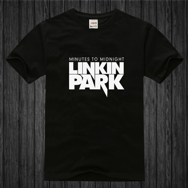 linkin park纯棉宽松摇滚圆领文化衫绿色T恤短袖男休闲体恤有大码
