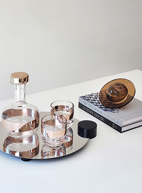 轻奢简约金属托盘组合客厅茶几