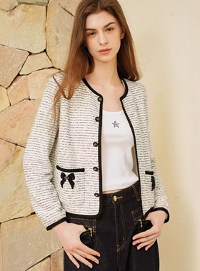 CHESTER CHARLES | 2026新款 甜美气质蝴蝶结口袋小香风外套