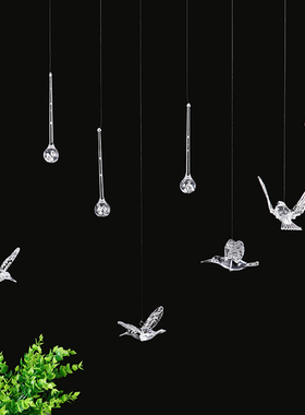 婚庆透明水滴珠子亚克力水滴吊坠婚礼吊顶挂件装饰酒店商场飞鸟