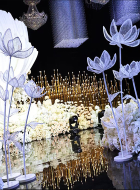 婚庆婚礼道具白色蕾丝花路引花现场装饰道具摆件场景布置美陈花饰