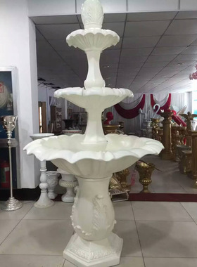婚庆道具欧式树脂喷泉户外花园酒店别墅庭院雕塑摆件三层流水喷泉