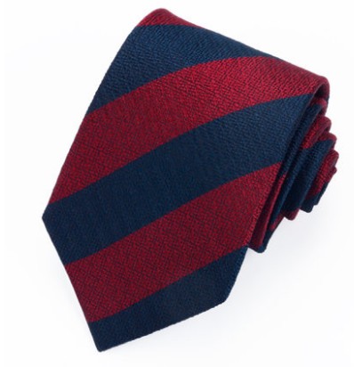 8.5cm色织真丝领带 深蓝色暗红条纹 帝国军团领带男士正装系列