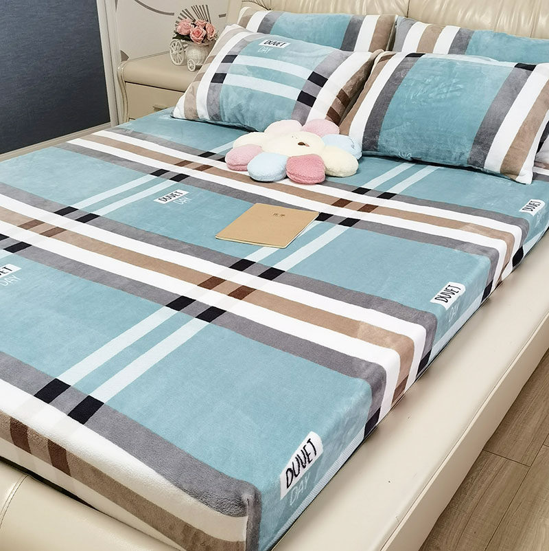 冬季双面绒牛奶绒床笠单件加厚保暖床垫罩水貂绒防滑套珊瑚绒床罩,床上用品,床罩,淘宝优惠券,粉丝福利购,淘宝优惠卷