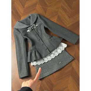 巨好看miu系连衣裙子女早春季2026新款韩系富家千金穿搭一整套装