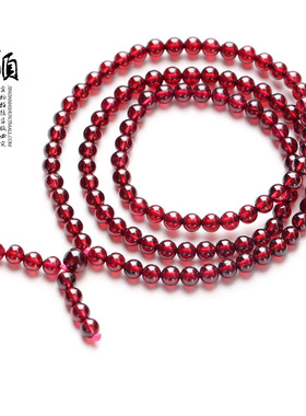 天然石榴石佛珠手链女
