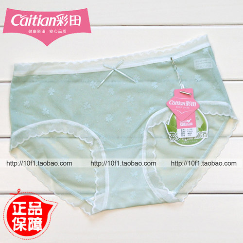 彩田网纱茶多酚抑菌性感蕾丝内裤