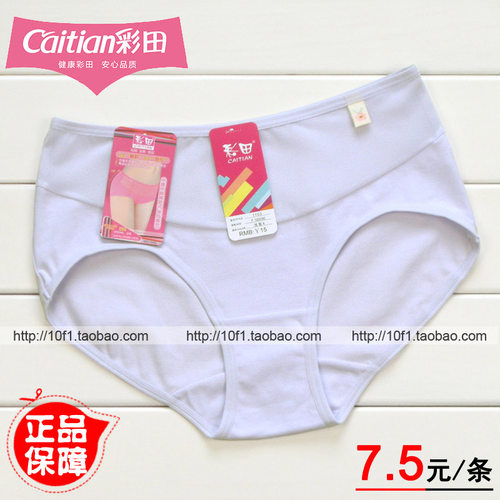 4条起包邮【正品】彩田1103 女士 棉 舒适透气提臀 中腰平角内裤 - 封面