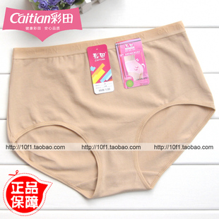 彩田216 女士 纯棉大码 4条起 高腰平角内裤 正品 中老年人 包邮