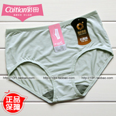 正品 纯色 彩田6673 莫代尔柔软 石墨烯抗菌中腰三角内裤 女士