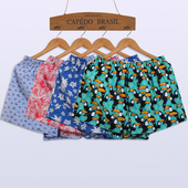 加大码 4条装 宽松平角纯棉卡通布内裤 家居全棉短睡裤 阿罗裤 男士