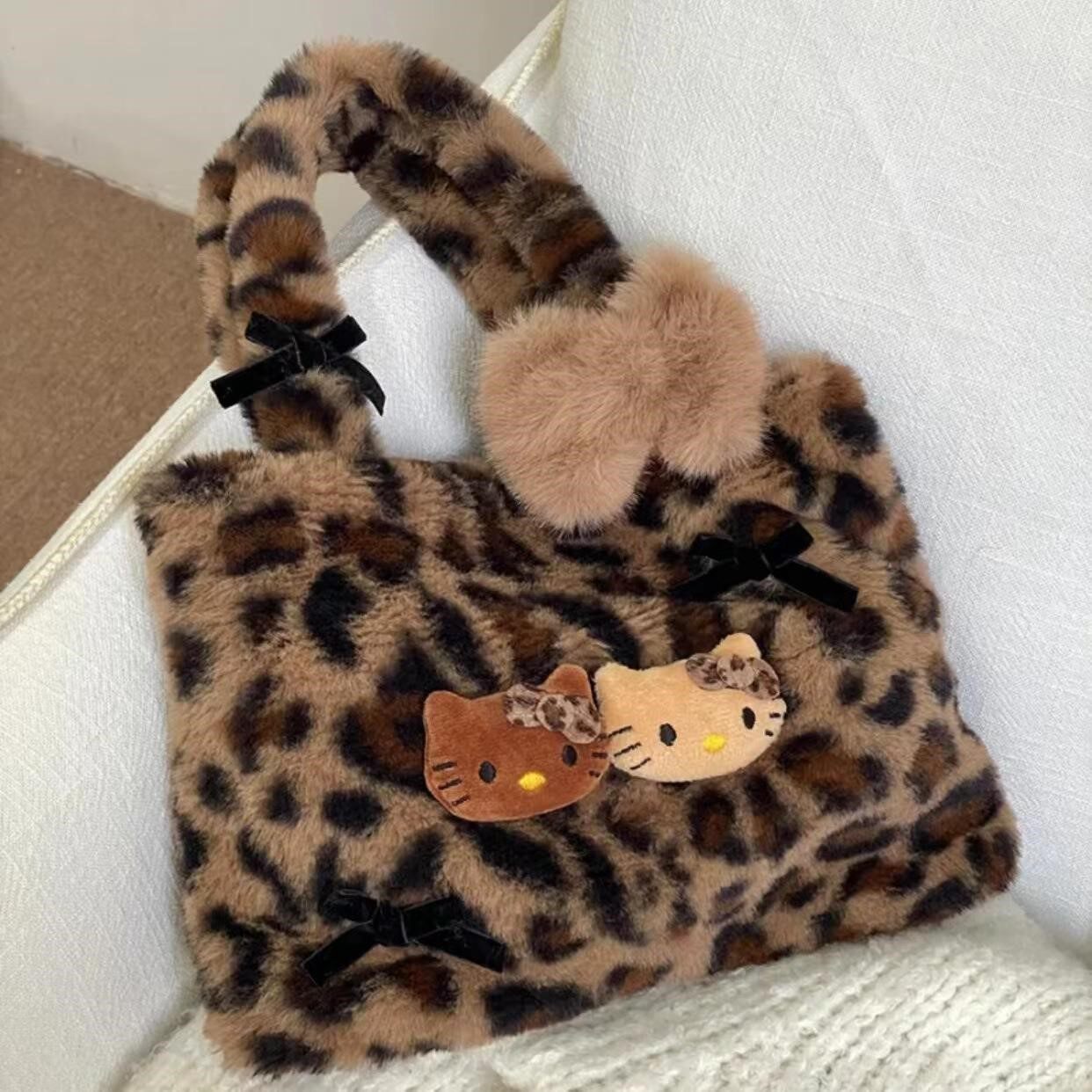 辣妹豹纹kt手提包原创可爱kt手拎