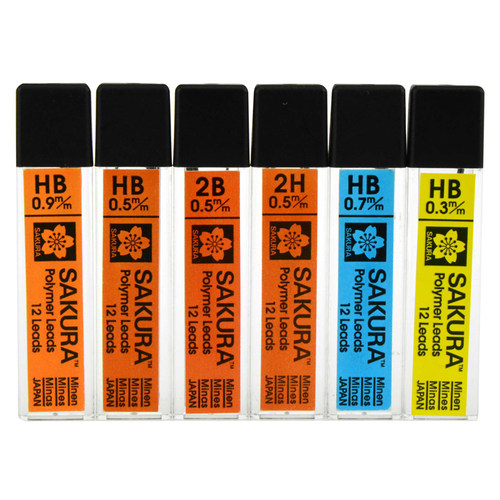 日本樱花自动铅笔绘画替换铅芯 活动笔铅芯 HB 2B 2H 0.5mm 0.3mm