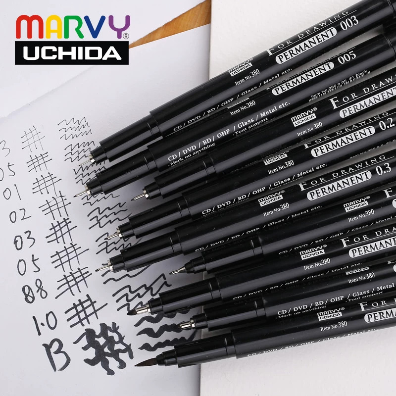 日本内田美辉油性针管笔绘图笔 勾线描线笔 玉器记号笔 速干防水