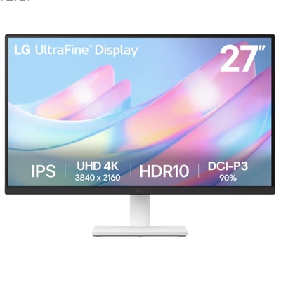 LG4K显示器27寸IPS白色60HZHDR10